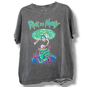 Rick and Morty Adult Swim Graphic T-Shirt Gray Cartoon‎ Network Mens M/L